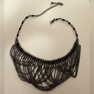 Black chain metal necklace